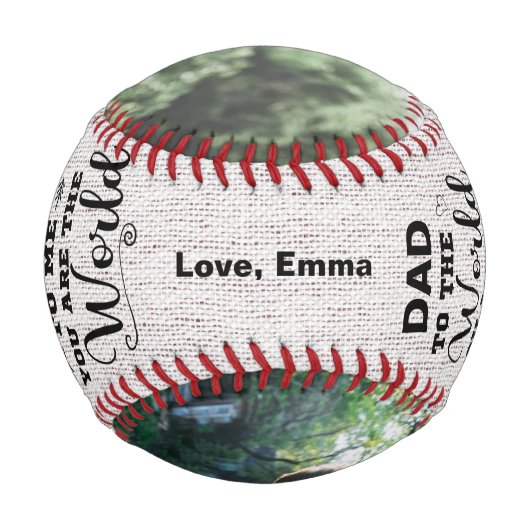 私にとってあなたはワールドパパカスタム2フォトコラージュ 野球ボール (裏面)