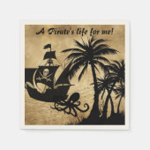 私にとって海賊の生活は宝カリブの地図 スタンダードカクテルナプキン (正面)