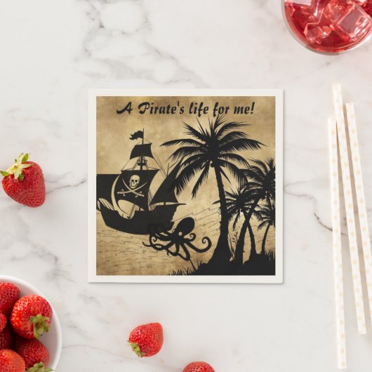 私にとって海賊の生活は宝カリブの地図 スタンダードカクテルナプキン (インサイチュ)