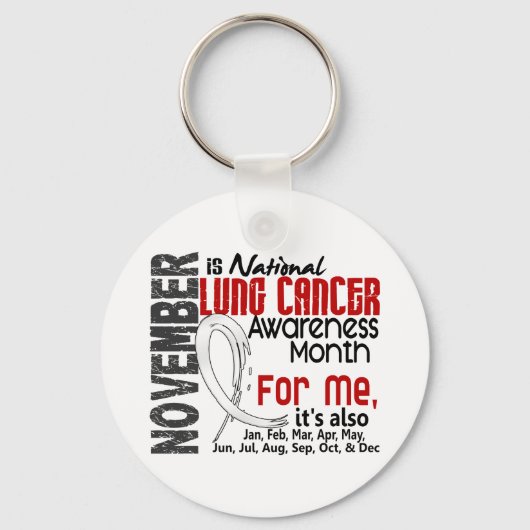 私にとって肺がん認識度の毎月 キーホルダー (正面)