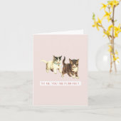 私にとって、あなたは最高に可愛いヴィンテージ猫のユーモアカード カード (黄色い花)