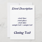 私にはすべてヘブライ語である 招待状 (裏面)