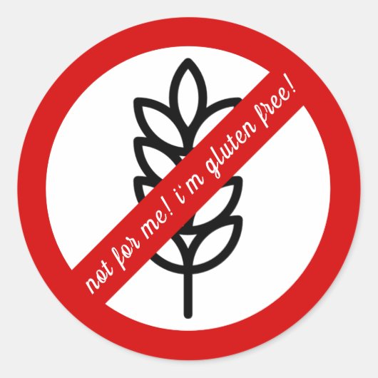 私にはグルテンフリーじゃない!子供アレルギー警告 ラウンドシール (正面)