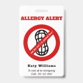 私にはピーナッツ無料だ!子供アレルギー警告 バッジ (裏面)