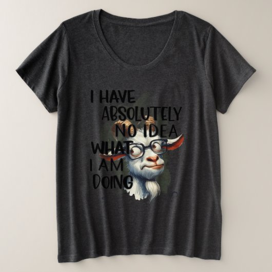 私にはヤギアイディアがない プラスサイズTシャツ (デザイン正面)