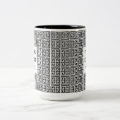 「私には全てギリシャ語だ」ブラック&ホワイト大 ツートーンマグカップ (中央)