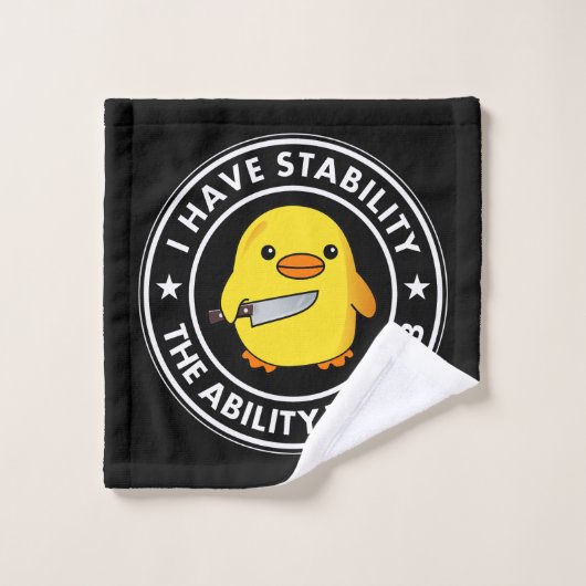 私には安定した刺し傷の能力があおもしろいる ウォッシュタオル (ウォッシュタオル)