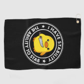 私には安定した刺し傷の能力があおもしろいる ゴルフタオル (横)