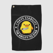 私には安定した刺し傷の能力があおもしろいる ゴルフタオル (正面)