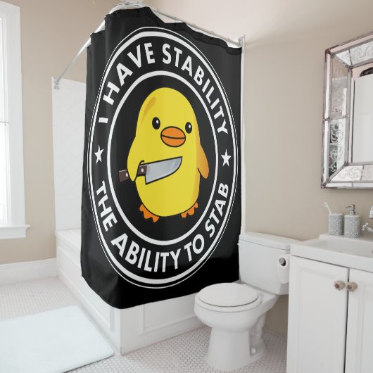 私には安定した刺し傷の能力があおもしろいる シャワーカーテン (インサイチュ)