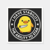 私には安定した刺し傷の能力があおもしろいる スタンダードカクテルナプキン (正面)