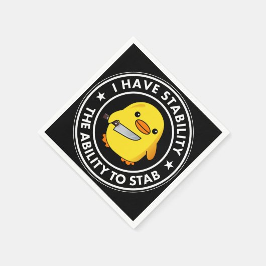 私には安定した刺し傷の能力があおもしろいる スタンダードカクテルナプキン (角)