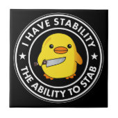 私には安定した刺し傷の能力があおもしろいる タイル (正面)