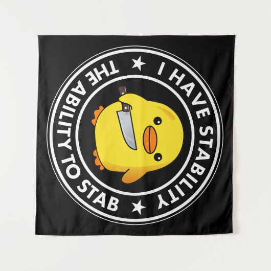 私には安定した刺し傷の能力があおもしろいる タペストリー (正面(横))
