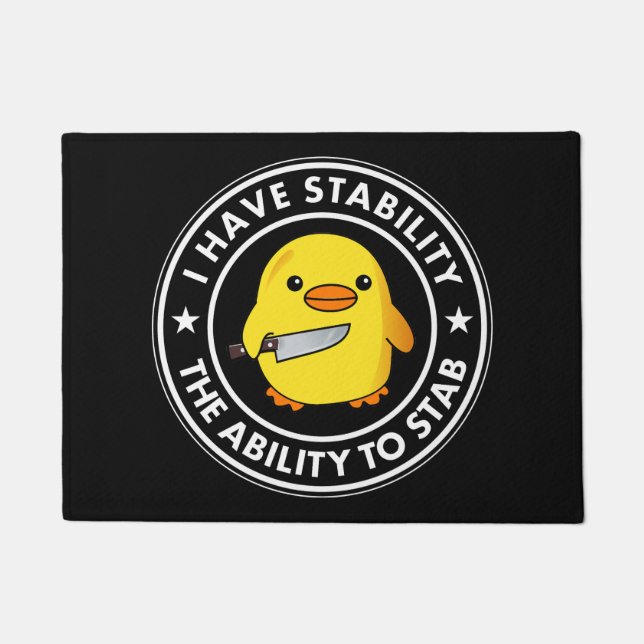 私には安定した刺し傷の能力があおもしろいる ドアマット (正面)