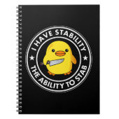 私には安定した刺し傷の能力があおもしろいる ノートブック (正面)
