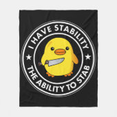 私には安定した刺し傷の能力があおもしろいる フリースブランケット (正面)