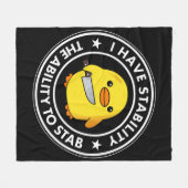 私には安定した刺し傷の能力があおもしろいる フリースブランケット (正面(横))