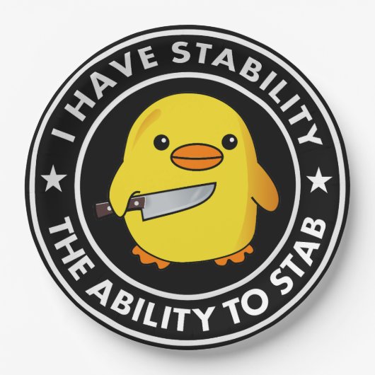 私には安定した刺し傷の能力があおもしろいる ペーパープレート (正面)