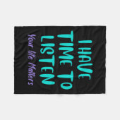 私には自殺の聞認識度予防の時間がある フリースブランケット (正面(横))