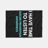 私には自殺防止聞の認識度がある フリースブランケット (正面(横))