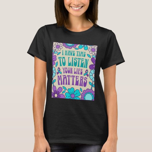 私には自殺防止聞の認識度がある Tシャツ (正面)