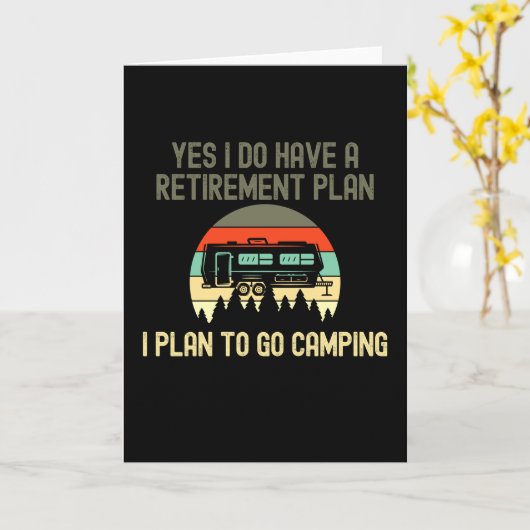 私には退職後の予定があるキャンプに行く カード (黄色い花)