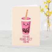 私にぴったりなボバパール茶飲料の可愛いピンク カード (黄色い花)