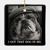 私にもあの犬がいる カスタム面白い犬の写真ギフト セラミックオーナメント (裏面)