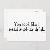 私にもう1杯飲みたくなるような顔 ポストカード (正面/裏面)