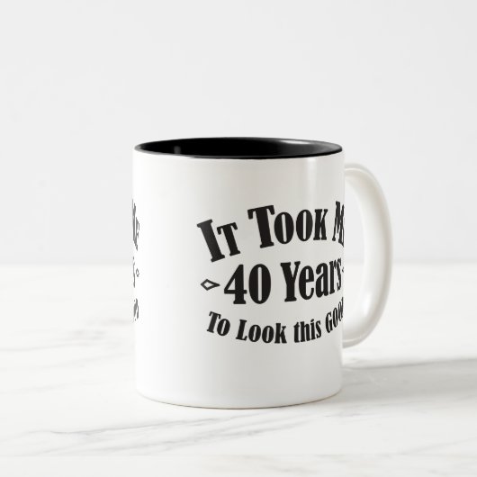 私によいこれを見るために40の40年第40かかりました ツートーンマグカップ (正面右)