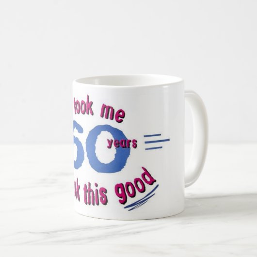 私によいこれを見るために60年かかりました コーヒーマグカップ (正面右)