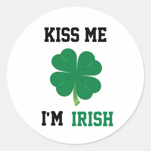私によってがアイルランドのステッカーである私に接吻して下さい ラウンドシール (正面)