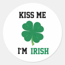 私によってがアイルランドのステッカーである私に接吻して下さい ラウンドシール