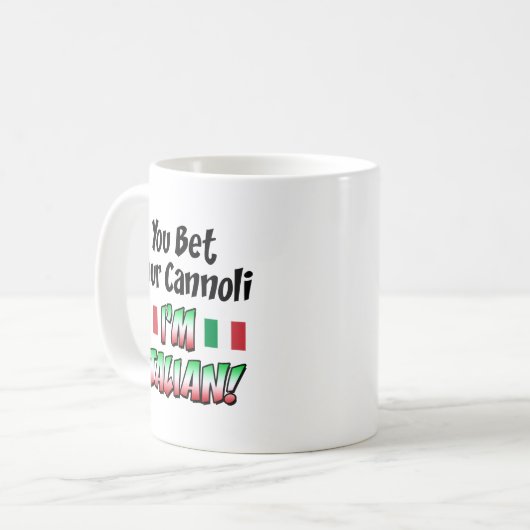 私によってがイタリアンであるあなたのCannoliを賭けて下さい コーヒーマグカップ (正面左)