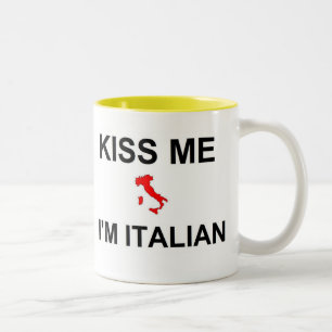 私によってがイタリアンである私に接吻して下さい ツートーンマグカップ