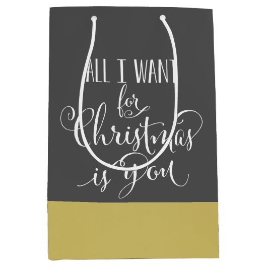 私によってがクリスマスのためにほしいすべてはです ミディアムペーパーバッグ (正面)
