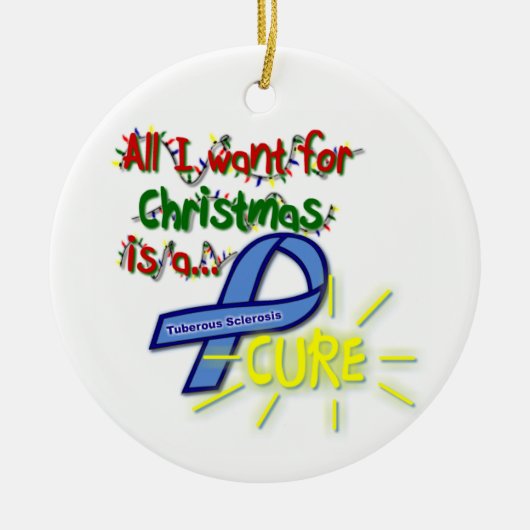 私によってがクリスマスのためにほしいすべては治療です セラミックオーナメント (正面)