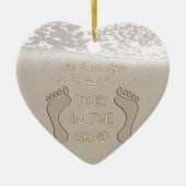 私によってがクリスマスのためにほしいすべては砂の私のつま先です セラミックオーナメント (正面)