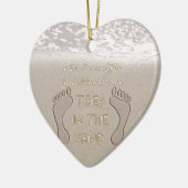 私によってがクリスマスのためにほしいすべては砂の私のつま先です セラミックオーナメント (左)