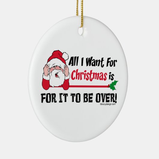 私によってがクリスマスのためにほしいすべては終わるそれのためです! セラミックオーナメント (右)