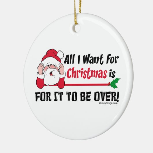 私によってがクリスマスのためにほしいすべては終わるそれのためです! セラミックオーナメント (左)
