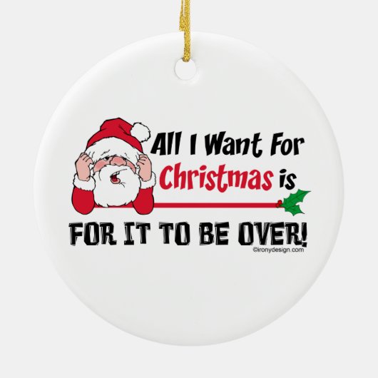 私によってがクリスマスのためにほしいすべては終わるそれのためです! セラミックオーナメント (裏面)