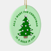私によってがクリスマスのためにほしいすべては1つの穴です セラミックオーナメント (右)