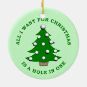 私によってがクリスマスのためにほしいすべては1つの穴です セラミックオーナメント (裏面)