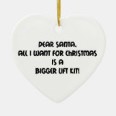 私によってがクリスマスのためにほしい親愛なるサンタはすべてより大きい李です セラミックオーナメント (正面)