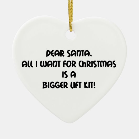 私によってがクリスマスのためにほしい親愛なるサンタはすべてより大きい李です セラミックオーナメント (正面)