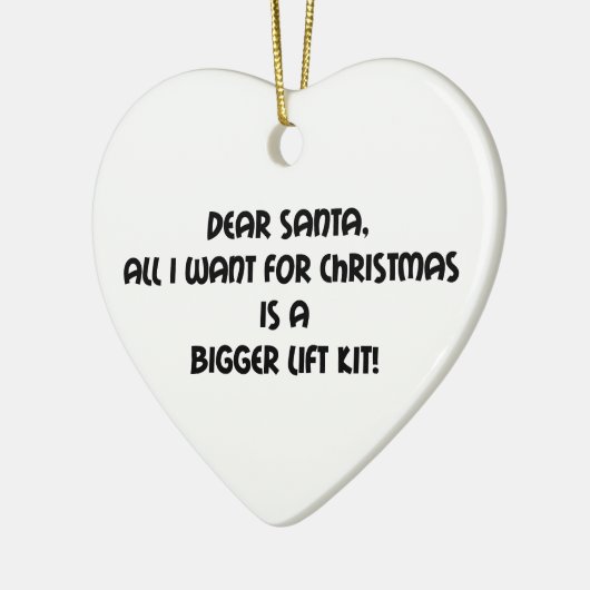 私によってがクリスマスのためにほしい親愛なるサンタはすべてより大きい李です セラミックオーナメント (左)