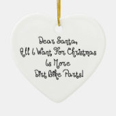 私によってがクリスマスのためにほしい親愛なサンタはすべてより多くの土Bです セラミックオーナメント (正面)