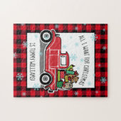 私によってがクリスマスのカスタムの文字のためにほしいヴィンテージのトラックすべて ジグソーパズル (横)